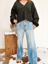 Load image into Gallery viewer, Green - V-Neck Wood Button Sweater