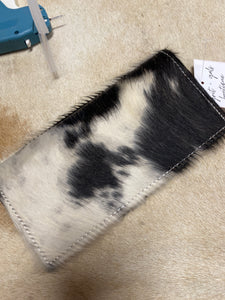 Black and white cowhide wallet - H032