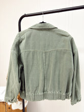 Load image into Gallery viewer, Washed Olive Cargo Jacket