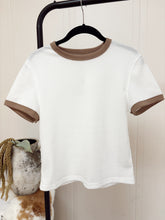 Load image into Gallery viewer, Waffle Mocha Trim Top