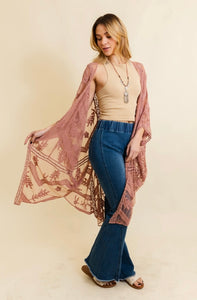 Rose Lace Duster Kimono