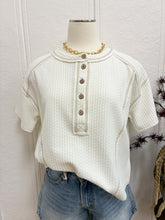 Load image into Gallery viewer, Textured Henley Short Sleeve