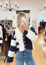 Load image into Gallery viewer, Navy Color Block Cardigan
