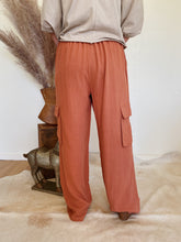 Load image into Gallery viewer, Terracotta Linen Cargo Pants
