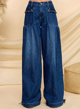 Load image into Gallery viewer, Dark Wash Ankle Drawstring Pants