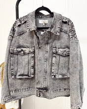 Load image into Gallery viewer, Black Wash Cargo Jacket