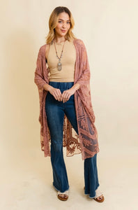 Rose Lace Duster Kimono