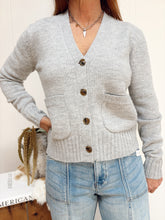 Load image into Gallery viewer, Heather Gray Button Cardigan