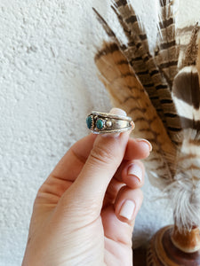 Three Stone Turquoise Ring ~ Size 10 TC