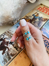 Load image into Gallery viewer, Native Made Adjustable Twist Turquoise Ring TC