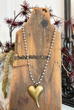 Load image into Gallery viewer, Chunky Brass Heart Necklace