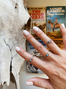 Rope Twist Turquoise Ring Native Made TC