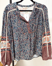 Load image into Gallery viewer, Boho Lace Trim Blouse