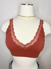 Load image into Gallery viewer, Lace Trim Bralette - Rust
