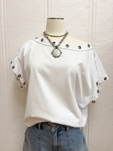 Load image into Gallery viewer, Eyelet Off Shoulder Top - White