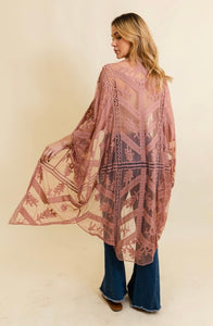 Rose Lace Duster Kimono