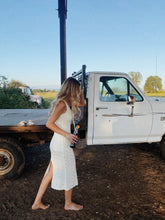 Load image into Gallery viewer, Scallop Crochet Midi Dress