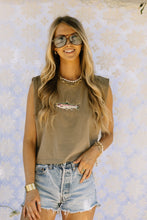 Load image into Gallery viewer, Embroidered Trout Tank - Sand