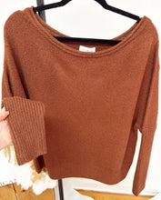Load image into Gallery viewer, Chocolate Boatneck Sweater