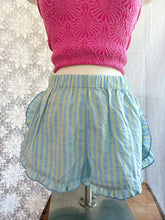 Load image into Gallery viewer, Striped Ruffle Cotton Shorts - Lime