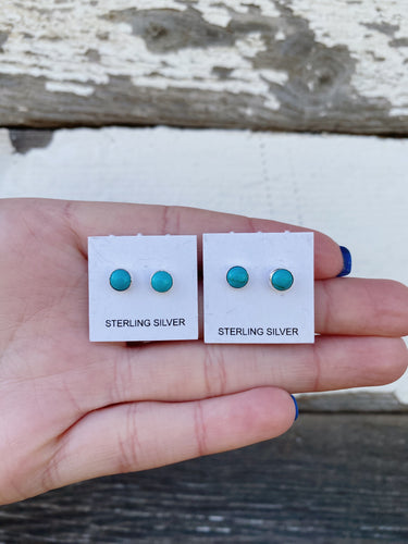 Sterling + Turquoise Stud Earrings