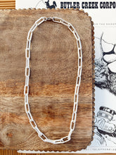 Load image into Gallery viewer, Matte Silver Paperclip Necklace