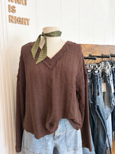 Load image into Gallery viewer, V-Neck Chocolate Sweater
