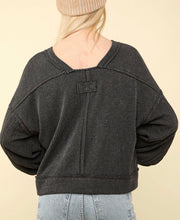 Load image into Gallery viewer, Charcoal Ribbed Long Sleeve