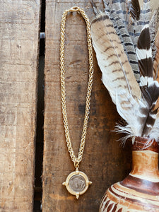 Handmade Buffalo Nickel Necklace - Gold