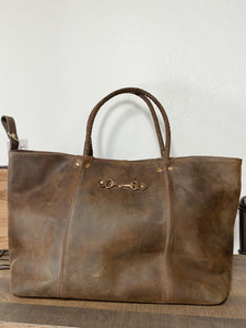 Snaffle Bit Leather Tote Bag Purse