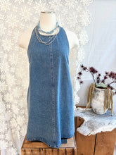 Load image into Gallery viewer, Halter Neck Denim Dress
