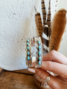 Stamped Turquoise Cuff Bracelet