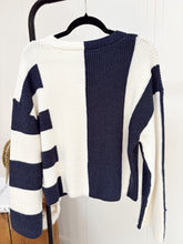 Load image into Gallery viewer, Navy Color Block Cardigan