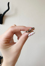 Load image into Gallery viewer, Black Checkered Huggie Hoops