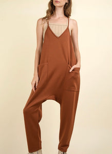 Quilted Brown Jumpsuit B118