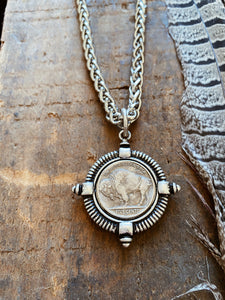 Handmade Buffalo Nickel Necklace - Silver