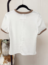 Load image into Gallery viewer, Waffle Mocha Trim Top