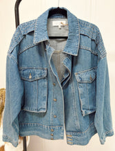 Load image into Gallery viewer, Denim Cargo Jacket