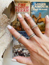 Load image into Gallery viewer, Stamped Native Made Sterling Stacker Rings TC