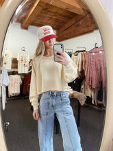 Load image into Gallery viewer, Butter Soft Cream Cropped Crew