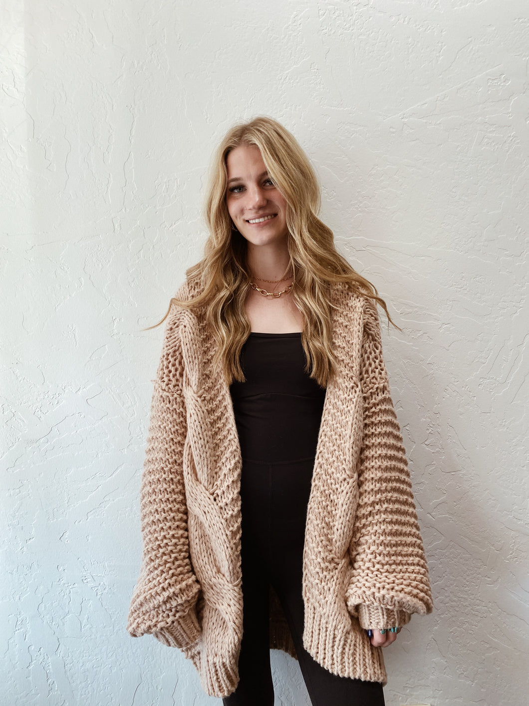 Chunky Cable-Knit Cardigan