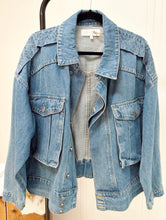Load image into Gallery viewer, Denim Cargo Jacket