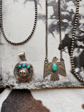Load image into Gallery viewer, Sterling + Turquoise Cowboy Hat Pendant - Native Made