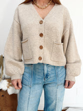 Load image into Gallery viewer, Cream - V-Neck Wood Button Sweater