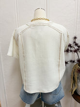 Load image into Gallery viewer, Textured Henley Short Sleeve