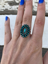 Load image into Gallery viewer, Turquoise Cluster Ring D018