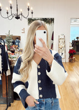 Load image into Gallery viewer, Navy Color Block Cardigan