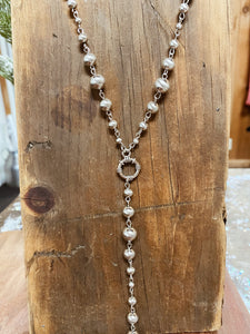 Long Lariat Beaded Necklace