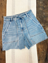 Load image into Gallery viewer, Raw Hem Tie Shorts