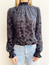 Load image into Gallery viewer, Velvet Mock Neck Blouse